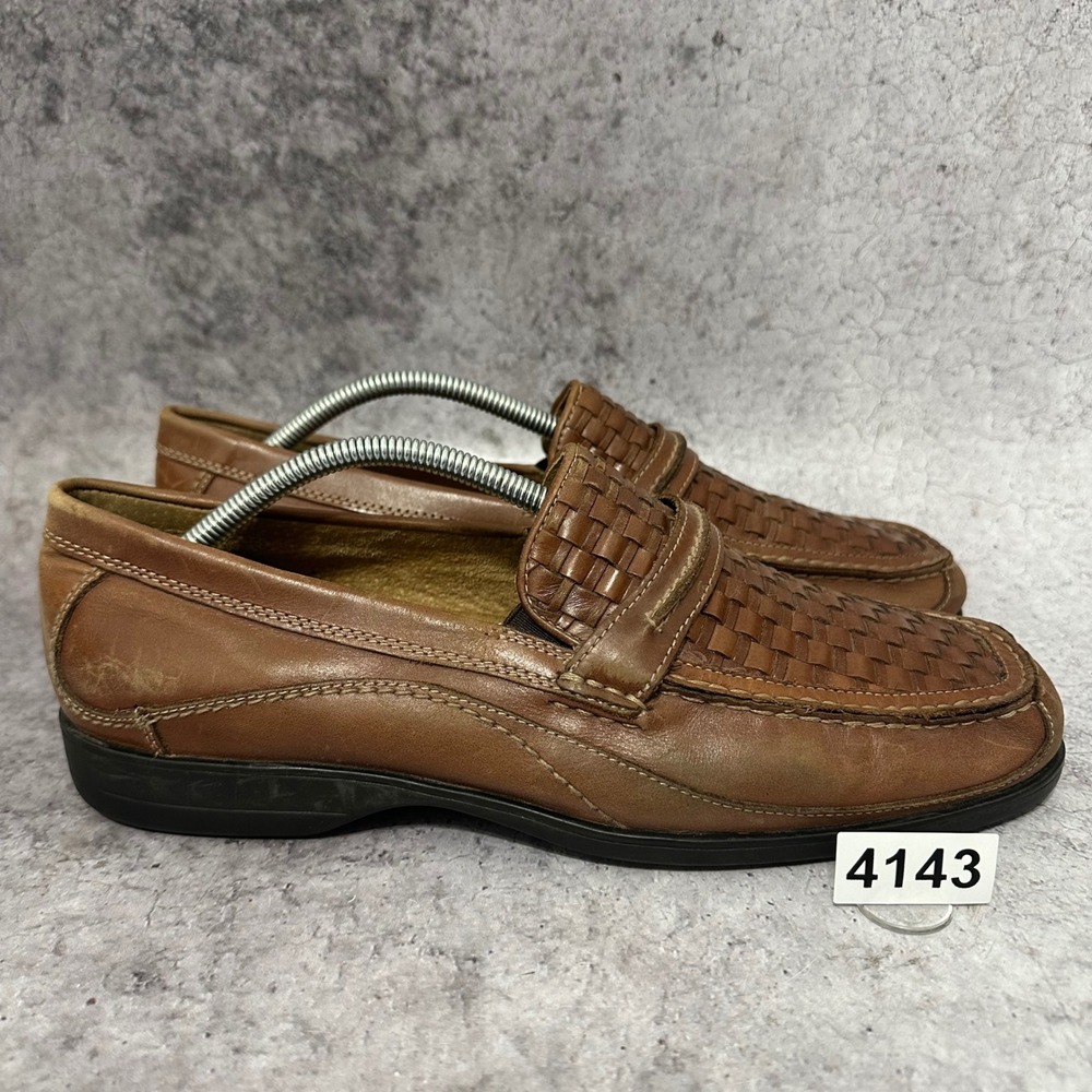 Florsheim Edenton Woven Loafer Mens 11.5 D Brown Leather Slip On 11677-205 Dress